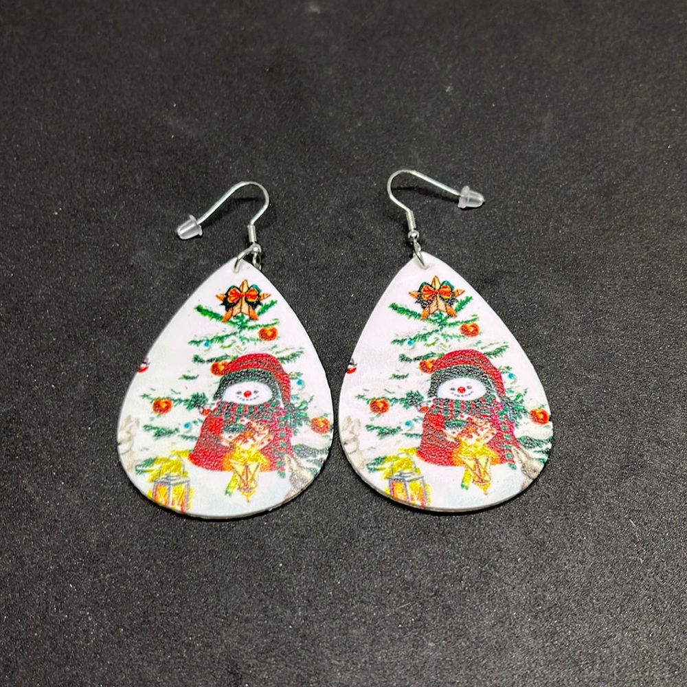 Earrings Christmas snowman